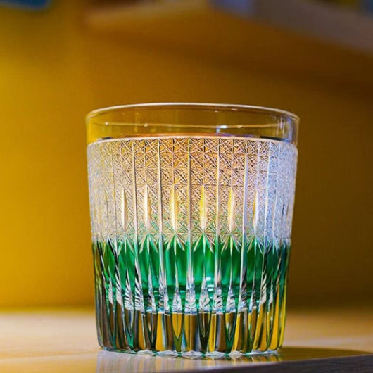 Vaso de Whiskey Edo Kiriko Pino y Grúa - Artesanía Japonesa - Image 13