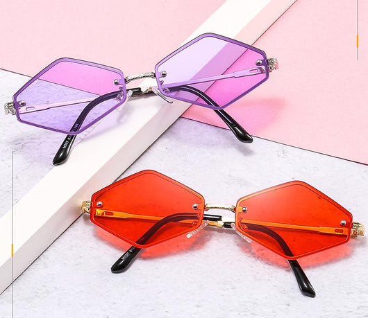 Gafas de Sol sin Marco con Protección UV y Diseño Geométrico Diamante - Image 14