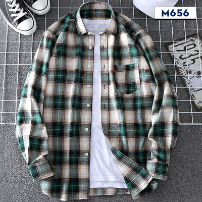 Camisa de Cuadros Casual Delgada para Hombre Primavera-Otoño - Image 14