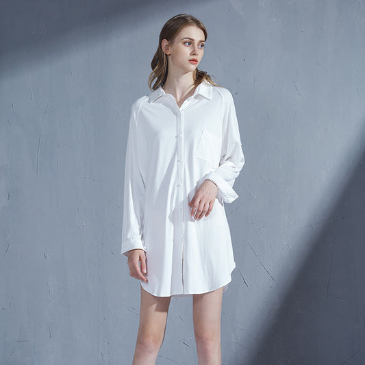 Pijama Camisón Mujer Talla Grande Cuello Camisero Cardigan Cómodo