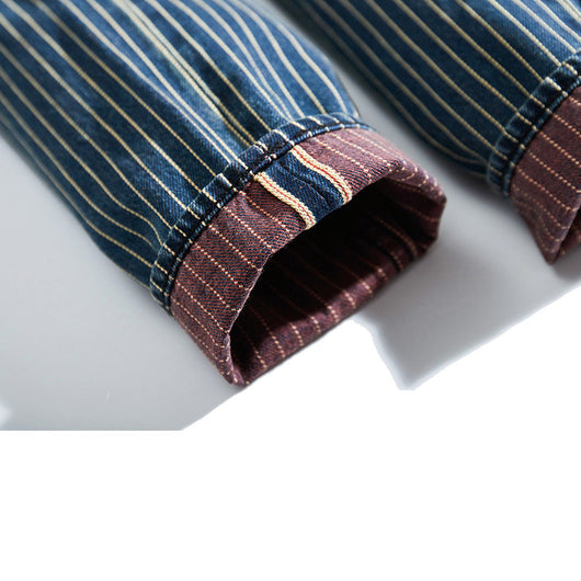 Jeans Holgados Retro a Rayas para Hombre - Image 10