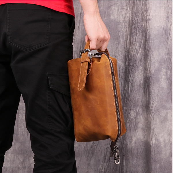 Bolsa de Almacenamiento Multifuncional en Cuero Retro Lavado