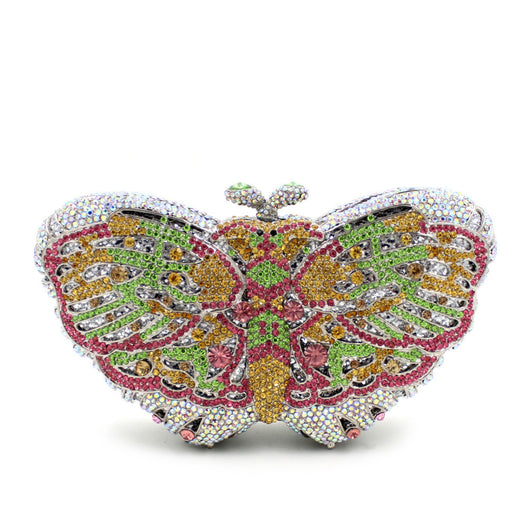Cartera de Mano Artesanal con Mariposa de Diamantes - Image 23