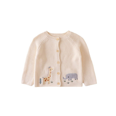 Suéter Infantil de Algodón con Cuello Redondo y Bordado - Image 4