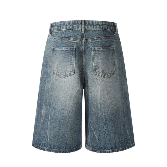 Calças Jeans Brancas Lavadas Estilo Punk Masculina