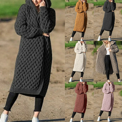 Cardigan Tejido Grueso con Capucha para Invierno Mujer - Image 21