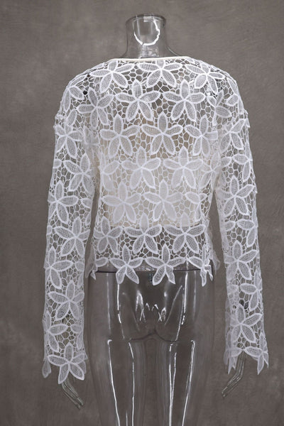 Vestido Bandage Elegante con Encaje Floral Calado y Bordado - Image 16