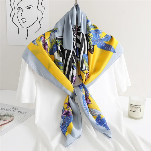 Pañuelo de Seda Estampado Coreano Grande - Image 6