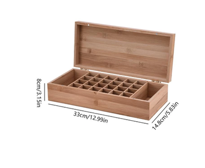 Organizador de Aceites Esenciales en Bambú Premium con 26 Compartimentos - Image 3
