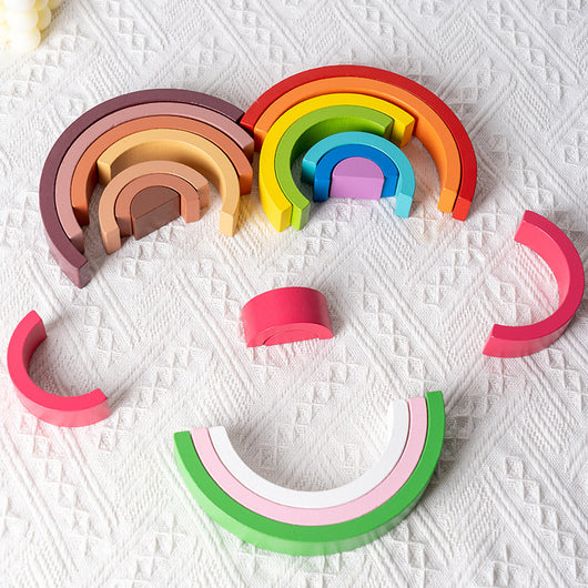 Bloques de Madera Rainbow con Rompecabezas Educativo para Niños - Image 4