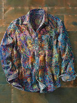 Camisa Retro de Manga Larga para Hombre - Image 65