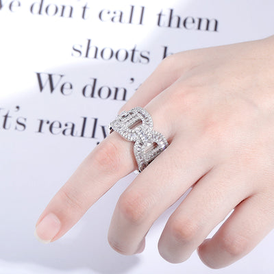 Anillo Hip-hop para Hombre con Circonita Electrochapada - Image 3