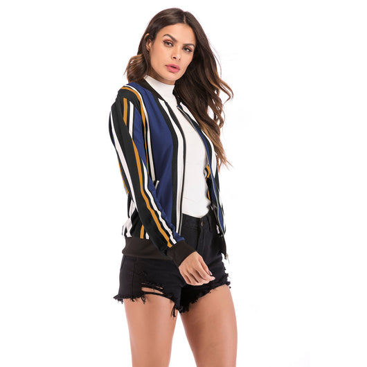 Chaqueta Béisbol Suelta Estampada para Mujer - Otoño e Invierno - Image 12