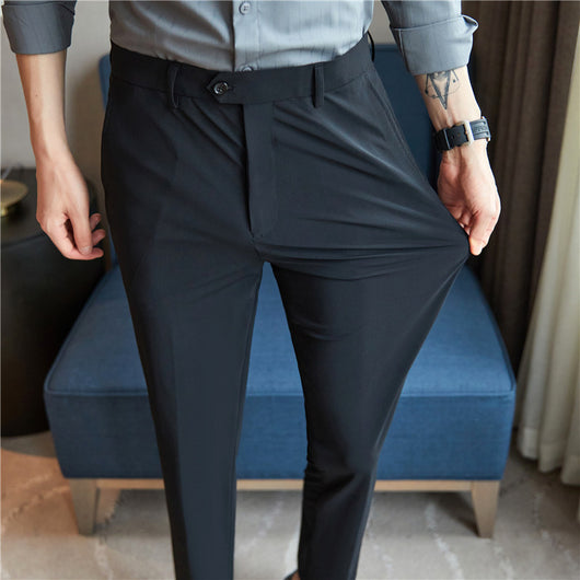 Pantalones de Negocios Casuales Hombre - Tela Nylon Ice Silk Elástica - Image 7