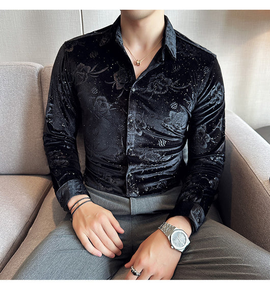 Ropa Elegante en Terciopelo Dorado para Hombre Talla Grande - Image 11