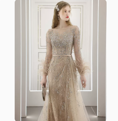 Vestido de Noche Largo Elegante con Incrustaciones de Diamantes y Detalles Joyero - Image 6