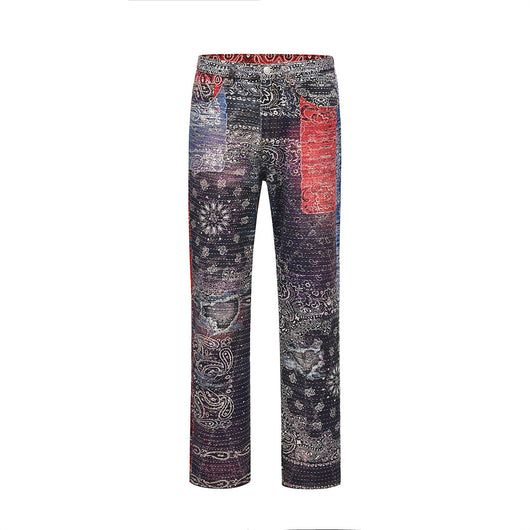 Pantalones Jeans Hombre Estampado Digital Corte Recto