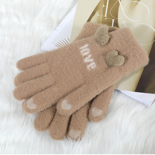 Guantes Tejidos de Invierno con Contraste de Colores y Forro Polar para Mujer - Image 26