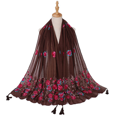 Chal de Viaje Elegante con Bordado Artesanal - Image 9
