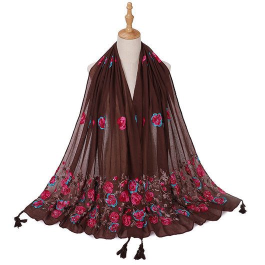 Chal de Viaje Elegante con Bordado Artesanal - Image 9
