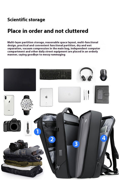 Mochila Multifuncional con Compresión al Vacío para Hombre - Image 12