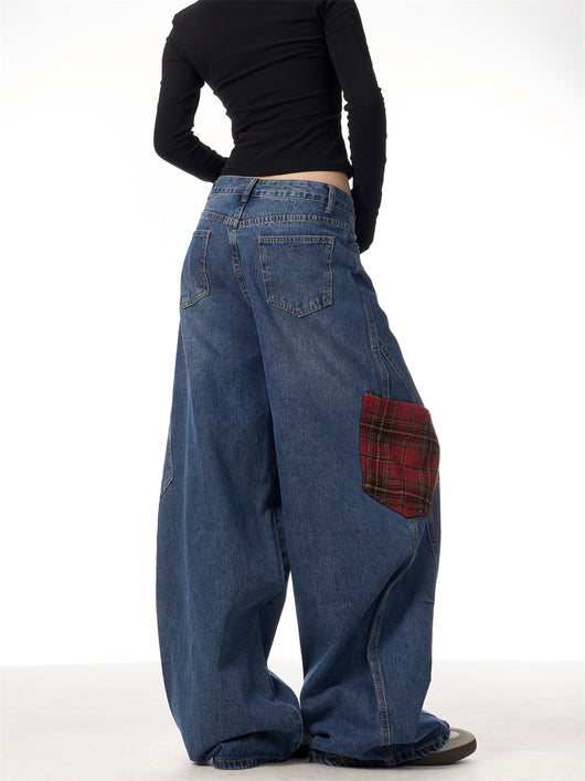 Jeans Patchwork Mujer Talle Ancho Suelto - Image 4