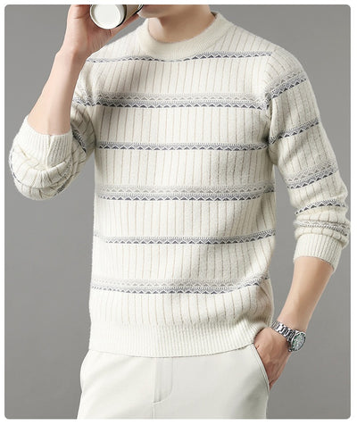 Suéter Grueso de Cuello Redondo para Hombre con Forro Polar y Textura de Visón Sintético - Image 19