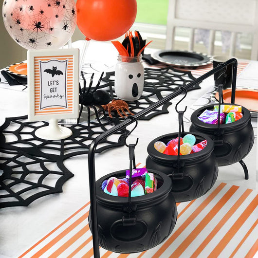 Caldero Bruja Halloween Decorativo para Servir - Tazón Plástico Negro - Image 3