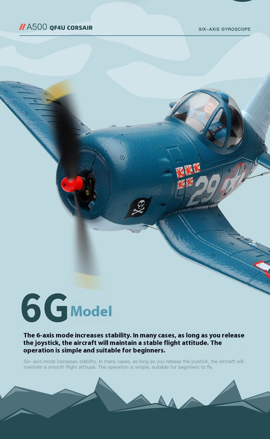 Avión Eléctrico de Ala Fija A500 con Control Remoto de 4 Canales - Image 12