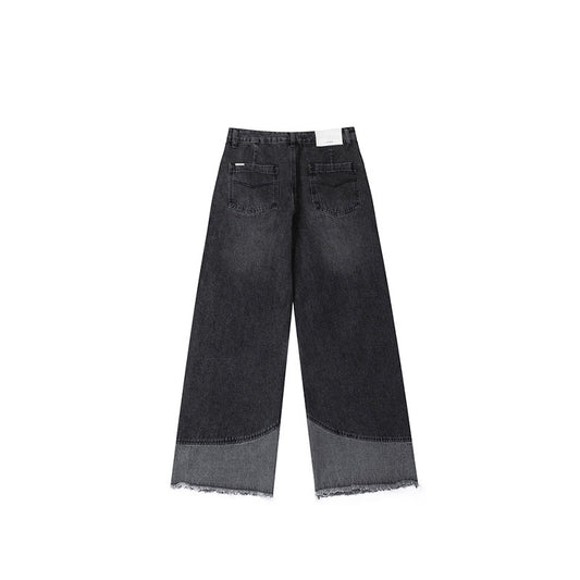 Pantalones Vaqueros Rectos Anchos Rotos con Flecos - Image 2