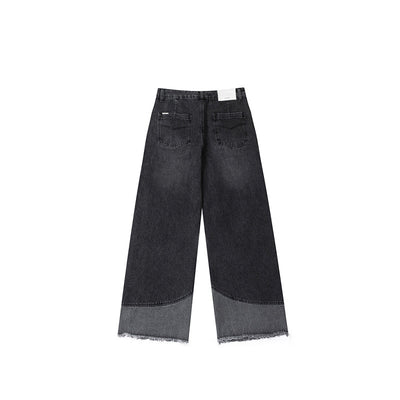 Pantalones Vaqueros Rectos Anchos Rotos con Flecos - Image 2