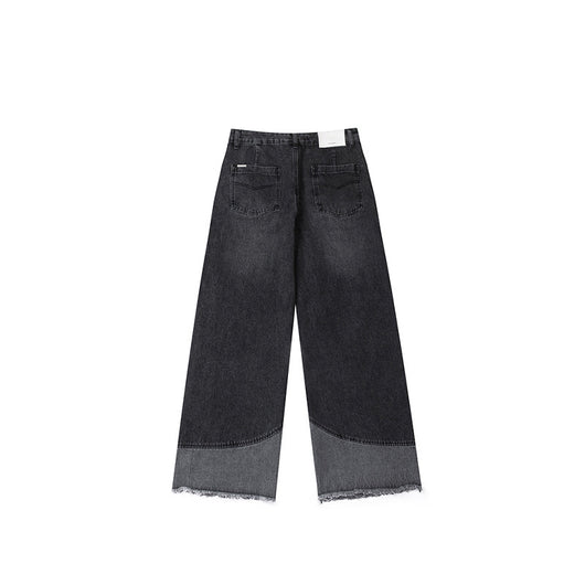 Pantalones Vaqueros Rectos Anchos Rotos con Flecos - Image 2