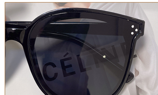 Cream square-style sunglasses with dark lenses, featuring small silver accents on the frame corners. - Image 10