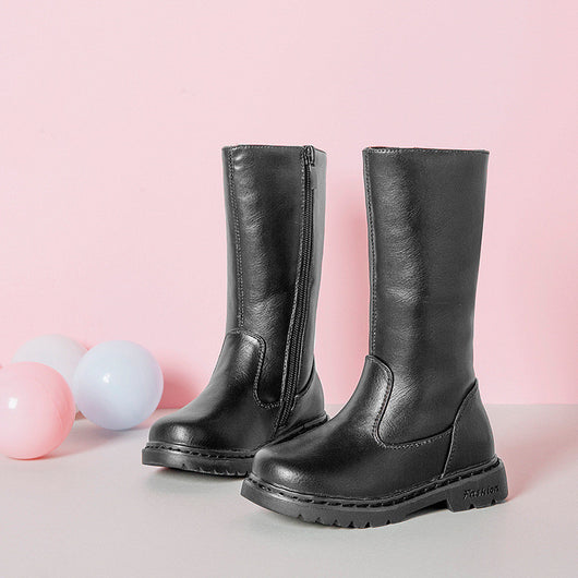 Botas Infantiles de Moda para Otoño e Invierno - Estilo Elegante en Colores Sólidos - Image 7