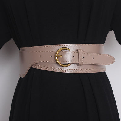 Cinturón de Cuero Grabado con Hebilla Japonesa Irregular para Mujer - Image 23