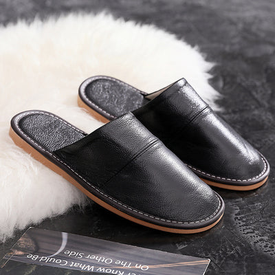 Pantuflas de Cuero Baotou Premium para Mujer - Comodidad Silenciosa Primavera/Otoño - Image 9