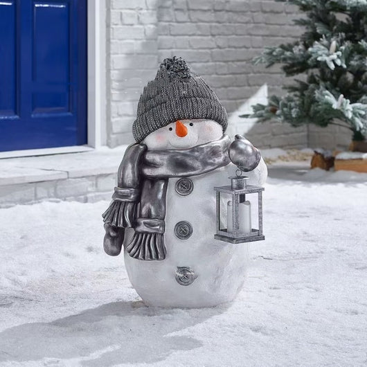 Adornos Navideños Muñeco de Nieve con Chaqueta Roja Acolchada - Image 2