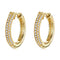 Sterling Plateado Cubic Zircon Stud Earrings Pequeño Circle Earrings S925 Plateado Dorado