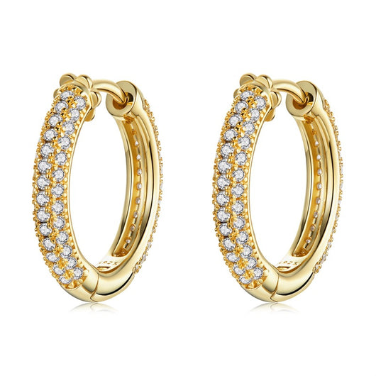 Aretes de Plata Esterlina con Circonita Cúbica - Diseño Clásico Circular S925 - Image 6