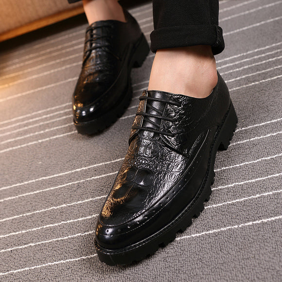 Zapatos Casuales Elevadores de Altura Estilo Británico para Hombre