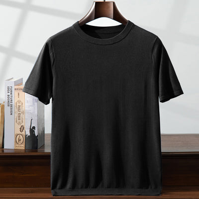 Camiseta Manga Corta Hombre Seda de Mora y Cachemira Suave Verano - Image 12