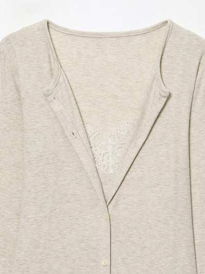 Blusa Base Layer Efecto Dos Piezas con Encaje - Image 20