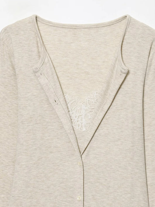 Blusa Base Layer Efecto Dos Piezas con Encaje - Image 20