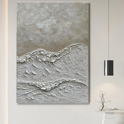 Cuadro de Arte Texturizado en Arena Blanca - Pintura Acrílica Hecha a Mano para Decoración del Hogar - Image 4