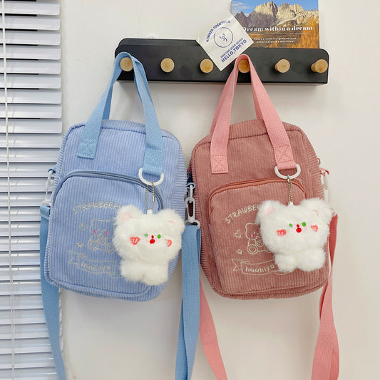 Bolso de Hombro Corduroy Soft Girl - Diseño Adorable y Funcional