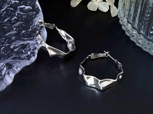 Aretes Grandes de Plata 925 Circulares Personalizados Estilo Exagerado - Image 11