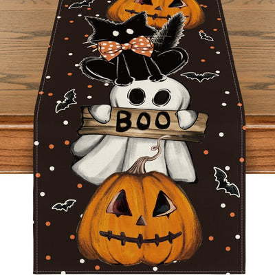 Camino de Mesa de Lino con Diseños de Halloween - Image 2