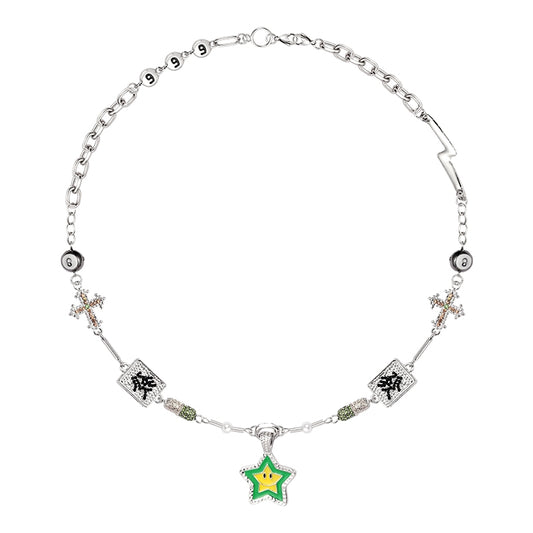Collar de Pareja Hip Hop Estrella de la Suerte y Fortuna - Image 2