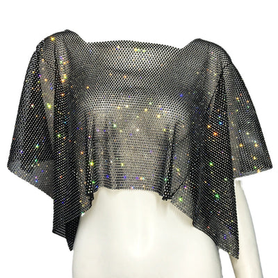 Blusa Elegante con Strass y Hombro Descubierto Cuello Cuadrado - Image 5