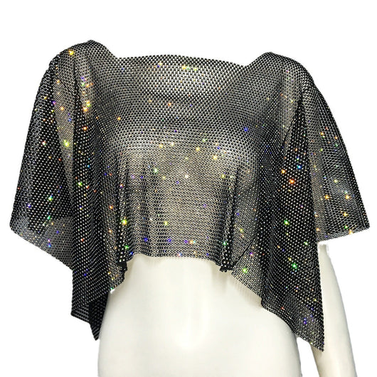 Blusa Elegante con Strass y Hombro Descubierto Cuello Cuadrado - Image 5